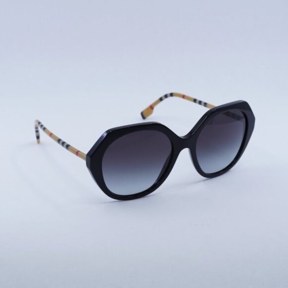 Burberry BE4375 38538G Sunglasses Black Square Frame, Grey Lenses - Picture 4 of 9